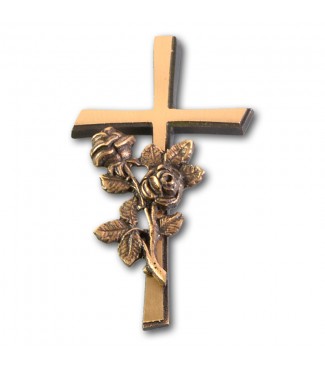 Metallornament Kreuz/Rosen (Bronze)
